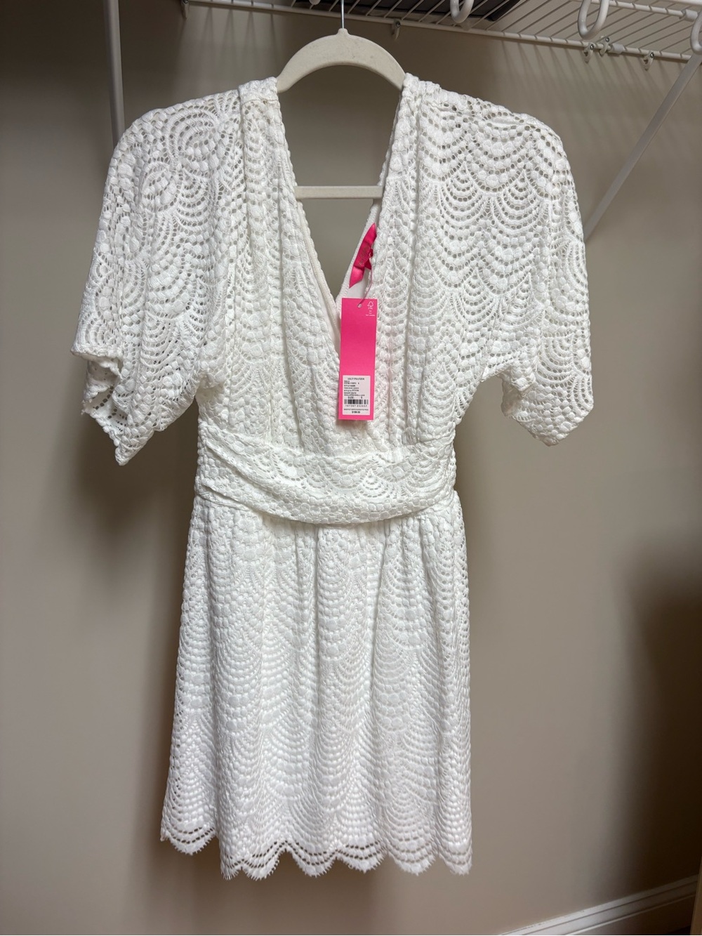 Lilly Pulitzer White Lace V-Neck Mini Dress